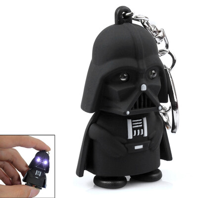 

Creative Star Wars Black Warrior Cartoon LED Luminous Sound Key Chain Pendant