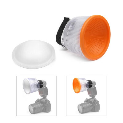 

Universal On-Camera Speedlite Flash Light Diffuser Light Sphere with White Orange Domes for Canon Sony Yongnuo Speedlight