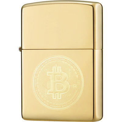 

Zhipo Zippo lighter bitcoin mirror brass 3D laser 254B-C-000014
