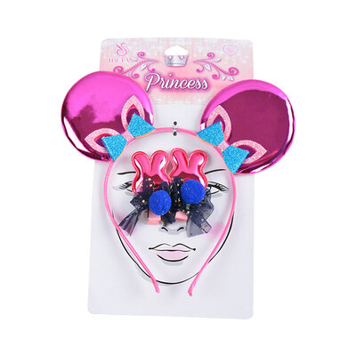 

New&new fine arts Halloween mouse ear head buckle headdress set dance party cosplay party dress up makeup card jewelry props pink