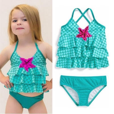 

Toddler Kids Girls Mermaid Bikini Set Swimwear Swimsuit Bathing Suit