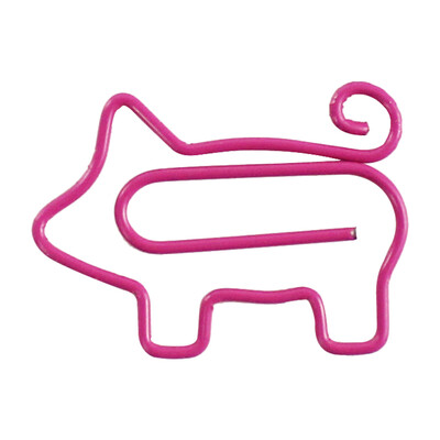 

10pcslot Cute Mini Decorative Metal Pink Pig Flamingo Paper Clips Paperclips Bookmark Office Accessories Statioinery