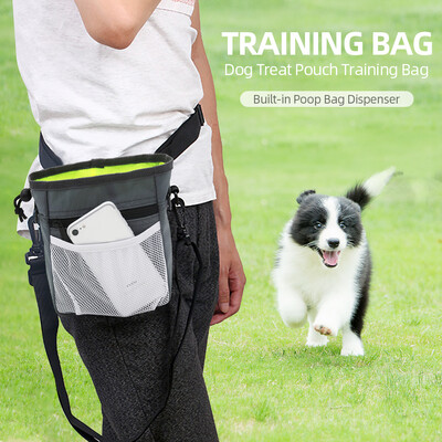

Dog Treat Pouch Training Bag Built-in Poop Bag Dispenser Easy Carry Snacks Toys Smartphone Earphone for Walking Travel Hiking