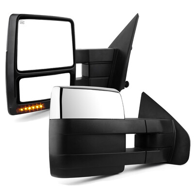 

For LeftRight 04-14 Ford F150 PowerHeatedLED SignalPuddle Tow Side Mirror