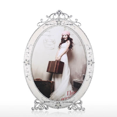 

Oval Picture Frame Metal Photo Frame Tabletop Display Home Wedding Photo Frame Anniversary for Family New Couple