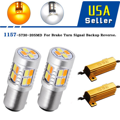 

2x 1157 Dual Color 5730 Turn Signal Amber & White Switchback Light Resistors