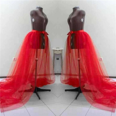 

ot Women Tulle Tutu Long Elastic Waist Skirt Wedding Party Prom Mesh Maxi Dress