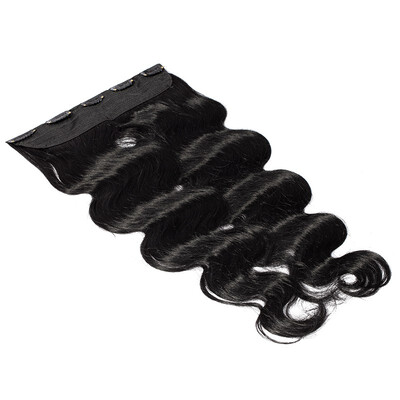 

100 Remy Hair Clip in Human Hair Extensions 34 Full Head 1 piece 5 clips Silky Curly for Women