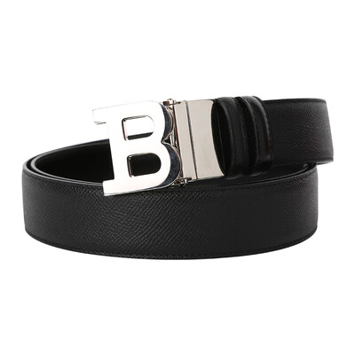 

BALLY Bally Mens Black Leather Belt B BUCKLE 35  410 115