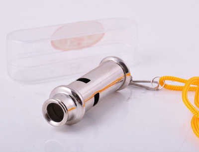 

Cylindrical long mouth whistle Metal referee whistle Loud&lanyard