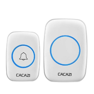 

Waterproof Transmitter 38 Ringtones LED Indicator Door Chime Wireless Doorbell Black