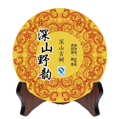 

Yunnan specialty Puer tea Shenshan wild rhyme Puer cooked tea 100g tea cake