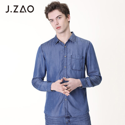 

Tokyo Tokyo made JZAO Mens Tencel Denim Shirt Blue  17092A