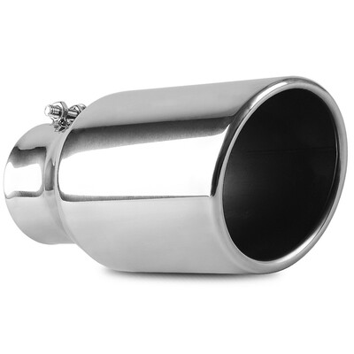 

3 Inch Inlet Exhaust Tip3"x45"x9" Universal Chrome Polished Stainless Steel Exhaust Tip