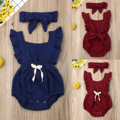 

Summer Newborn Toddler Baby Girl Clothes Ruffle Romper Jumpsuit Outfit Sunsuit
