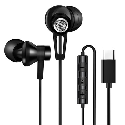 

Vatican Sino typec headphones for millet 96X8semix3Huawei P20mate10Pro20pro type-c in-ear metal Hifi headphones S5 black