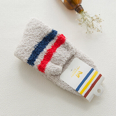 

Women Wool Cashmere Thick Winter Warm Floor Bed Socks Soft Solid Socks Casual