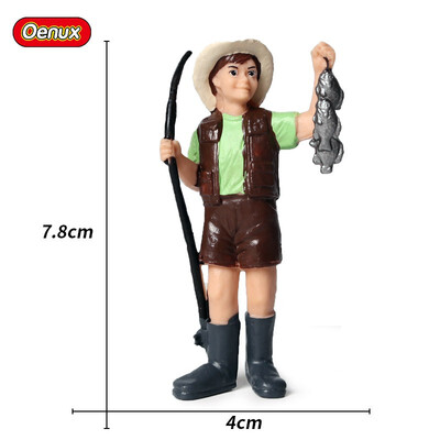 

Oenux Realistic Farmers Model Simulation Breeder Feed Shepherd Figurines Dog Animal Figurine Miniature Cute Toys For Children