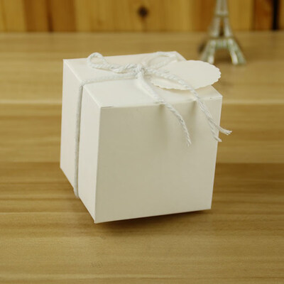 

FUNNYBUNNY 5pcs Kraft Small Natural Gift Boxes Wedding Favour Bags With String Tags