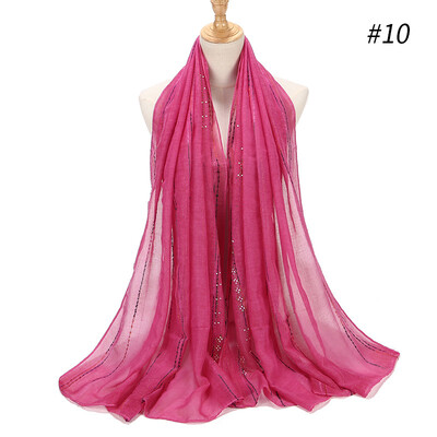 

Cross-border express sales foreign trade gold wire stripe porcelain point color diamond cotton&linen scarf Muslim ladies baotou