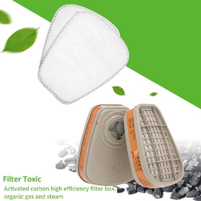 

1 Pair Activated Carbon Filter Box for Chemicals Respirator Gas Mask Filter for Painting Chemical Spraying
