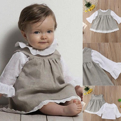 

Newborn Baby Girl lovely Outfit Lace Ruffled Shorts Dresstops Clothes