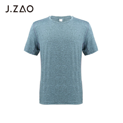 

Beijing Tokyo made JZAO mens sports short-sleeved T-shirt mesh breathable cool sports short-sleeved gray blue XXL