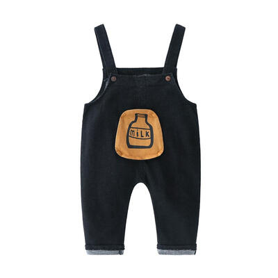 

Denim Overalls Baby Toddler Casual Jeans Cartoon Bottle Suspender Pants