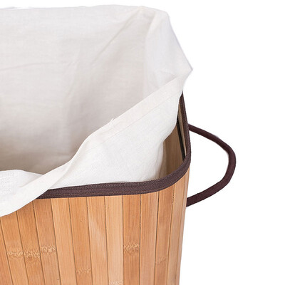 

Rectangle Bamboo Laundry Hamper Washing Basket Cloth Storage Case Organizer Lid