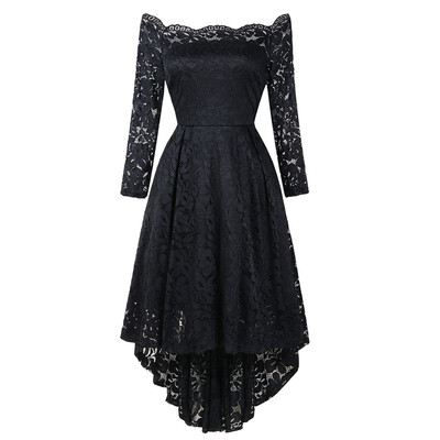 

Ladies\Dress With One Shoulder High And Low Lace Dress