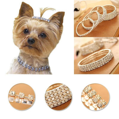 

Small Dog Pet Puppy Cat Bling Rhinestone Jewelry Chocker Collar Necklace Charm