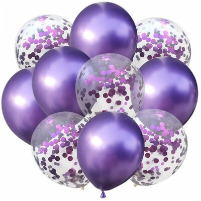 

10pcsset Confetti Balloon&Metallic Balloons Mixed Amazing Shinning Sight for Your Party Wedding Bedroom Decoration