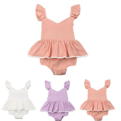 

Summer Newborn Kid Baby Girl Clothes Sleeveless Romper Tutu Dress 1PC Outfit