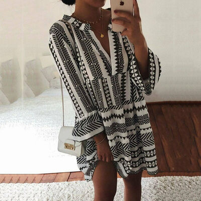 

Women Summer Boho Short Mini Dress Evening Cocktail Party Beach Dress Sundress