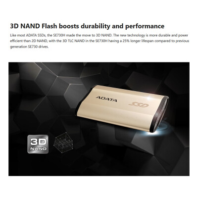 

ADATA SE730H External Solid State Drive Portable SSD 1TB USB 31 10Gbps High Speed IP68 Waterproof 3D NANDGold