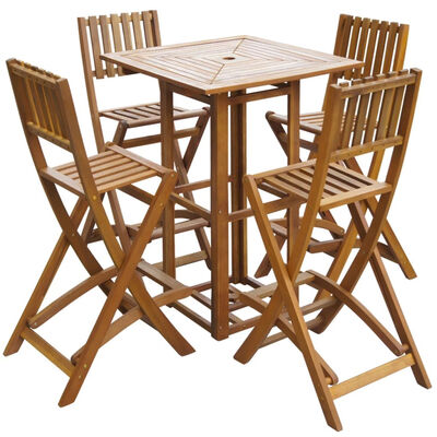 

5 Piece Outdoor Bar Set Solid Acacia Wood