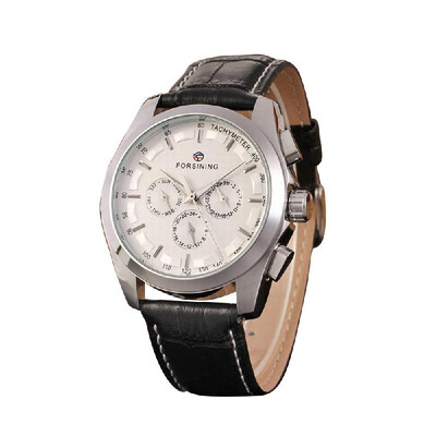 

FORSINING Fashion Calendar Date Week Leather Band Watch Men Automatic Mechanical Wristwatch