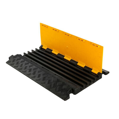 

5 Channel Medium Rubber Electrical Wire Cover Ramp Guard Warehouse Cable Cord Protector