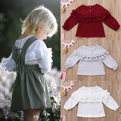 

Fashion Toddler Newborn Baby Girl Kid Flounce T-shirt Tops Blouse Clothes Shirt
