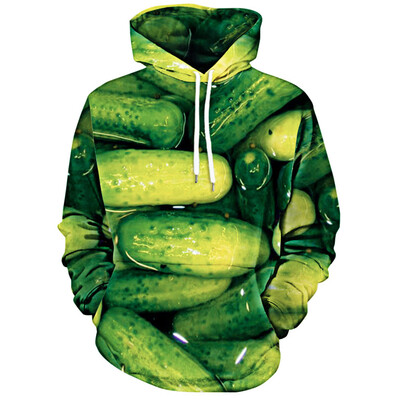 

Cucumber Print Kangaroo Pocket Hoodie