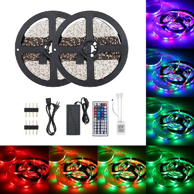 

DC12V 48W 10 Meters 600 LED RGB Strip Light with IR 44 Keys Remote Control Controller Cuttable Supported Automatic Colors Changing