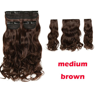 

20" Clip In Hair Extension 3 Pcs 8 Clips 34 Full Head Real Thick Hairpiece Clip In Curly Straight Synthetic Heat Resistant Hair