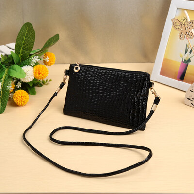 

Women Small Shoulder Bag PU Leather Crocodile Patten Zipper Crossbody Bag