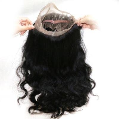 

UNice Hair Body Wave Brazilian Hair 360 Lace Frontal Free Part Remy Human Hair Lace Closure 10-20inch 1 Piece