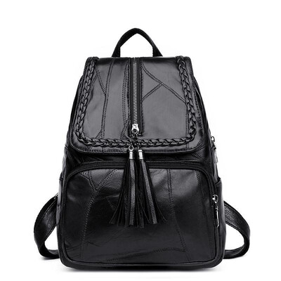 

NovelTeez 2018 new ladies Korean fashion versatile backpack travel backpack student bag soft leather small bag trend