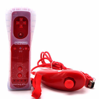 

2in1 Wireless Remote Controller Nunchuk Gamepad Joystick Combo Set With MOTION PLUS For Nintendo WiiWii U With Silico