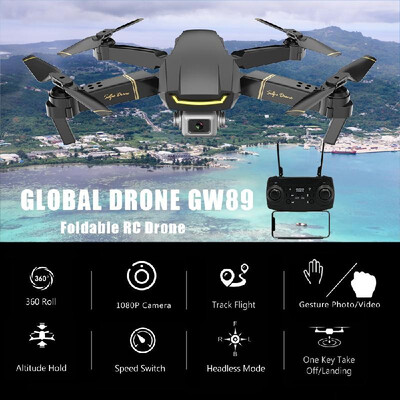 

GLOBAL DRONE GW89 RC Drone with Camera 1080P Wifi FPV Gesture Photo Video Altitude Hold Foldable RC Quadcopter with 3 Battery