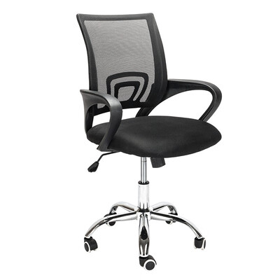 

Adjustable Mesh Office Chair Lumbar Support Swivel Executive Task Chair with Armrests Black