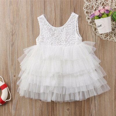 

Kid Baby Girl Dress Party Pageant Formal Dresses Tulle Tutu Lace Backless Dress