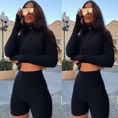 

2Pcs Women Hoodies Sports Tops Pants Tracksuit Sweatshirt Sweat Suit Jogging Set